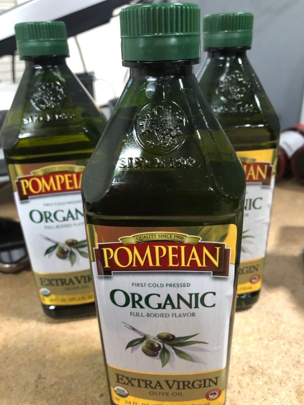 Photo 2 of *BB: 06/2022**- 3 OF Pompeian USDA Organic Robust Extra Virgin Olive Oil, First Cold Pressed, Full-Bodied Flavor, Perfect for Salad Dressings & Marinades, 24 FL. OZ.
