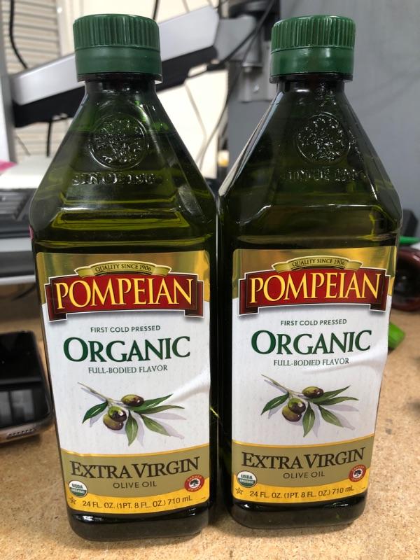 Photo 2 of *BB: 06/2022**-2 OF-  Pompeian USDA Organic Robust Extra Virgin Olive Oil, First Cold Pressed, Full-Bodied Flavor, Perfect for Salad Dressings & Marinades, 24 FL. OZ.
