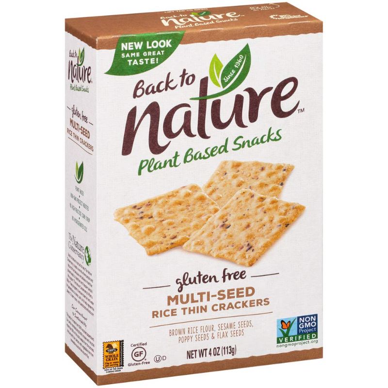 Photo 1 of **BB: 05/12/2022* - 5 of-Back to Nature Gluten Free Crackers, Non-GMO Multi-Seed Rice Thins, 4 Ounce
