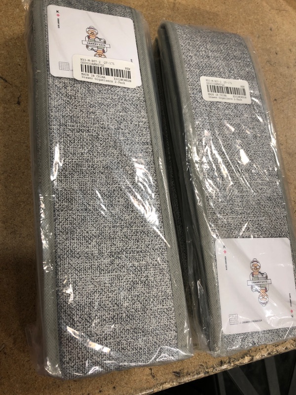 Photo 1 of 2 of GRANNY SAYS Sock Drawer Organizer Divider, 2-Pack Sock Organizers for Dresser Drawers, Socks and Underwear Organizer, Fabric Gray

