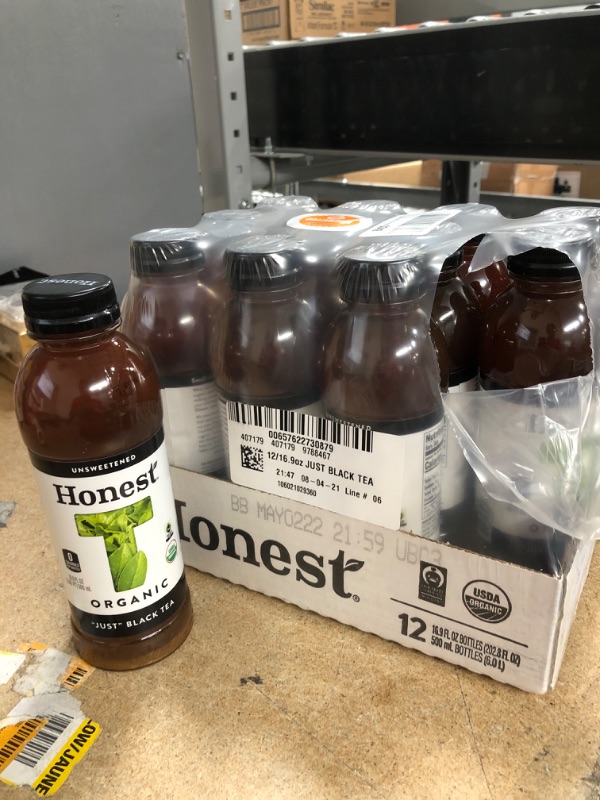 Photo 2 of **BB: 05/02/2022** -Honest Tea Just Black Organic Tea, 16.9 Fl Oz 12PK
