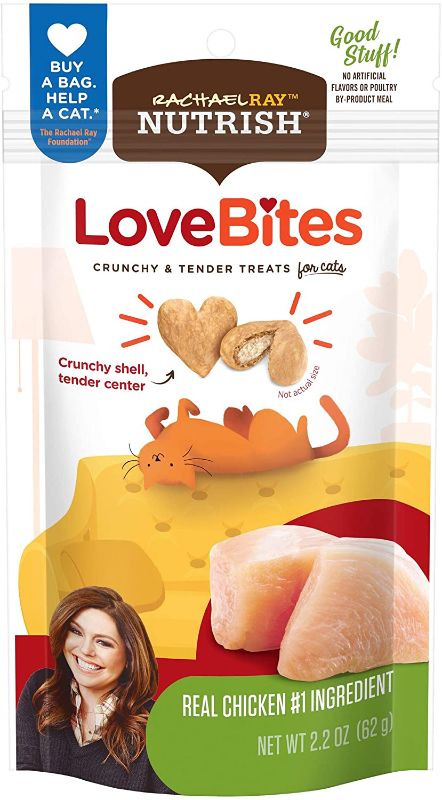 Photo 1 of * BB:08/24/2022*-  NO REFUNDS/RETURNS*- Rachael Ray Nutrish Love Bites Cat Treats, Chicken, 2.2 Ounces (Pack of 12)
