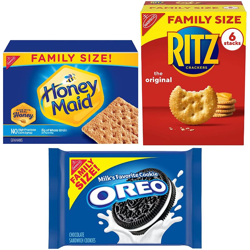 Photo 1 of *** non-refundable**
best by date 4/21/22
OREO Original Cookies, RITZ Crackers, Honey Maid Graham Crackers Variety Pack, Family Size, 3 Packs