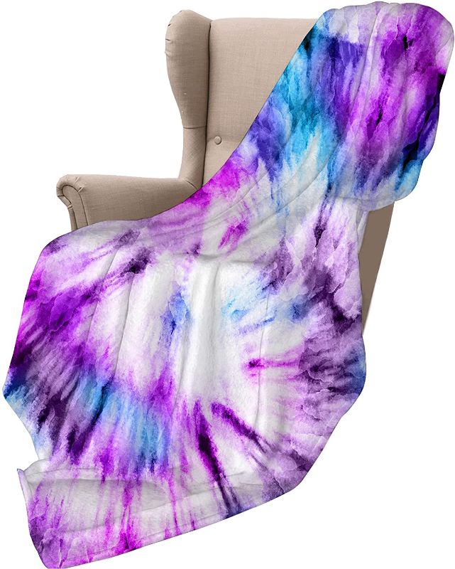 Photo 1 of FLOWERMAO Flannel Throw Blanket,Super Soft Microfiber Tie Dye Blanket Warm Comfortable, for Couch,Sofa,Bed 40X50inch
