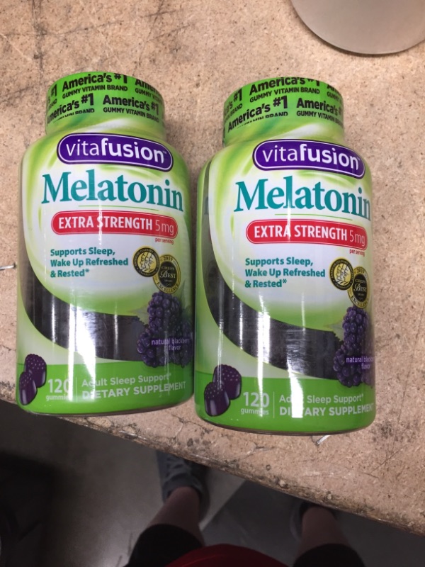 Photo 2 of ***NON-REFUNDFABLE***
BEST BY 10/22
Extra Strength Melatonin BlackBerry, 5mg, 120 Count (2 Bottles)
