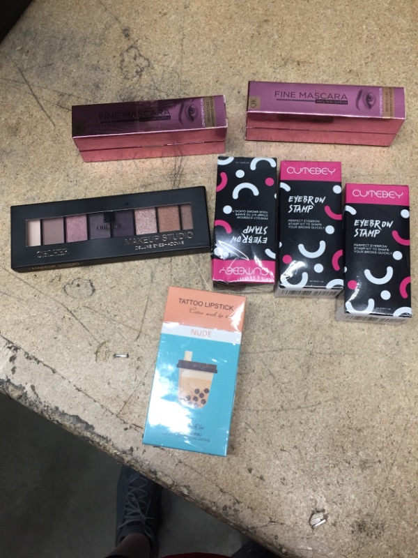 Photo 1 of ***NON-REFUNDABLE***
ASSORTED MAKE UP
3 EYEBROW STAMPS(AUBURN), 4 MASCARAS, EYESHOWDOW, TATTOO LIPSTICK