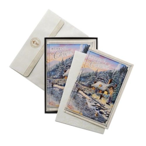 Photo 1 of (12 Cards and 13 Envelopes) Hallmark Thomas Kinkade Christmas Boxed Cards, Mountain Cottage
