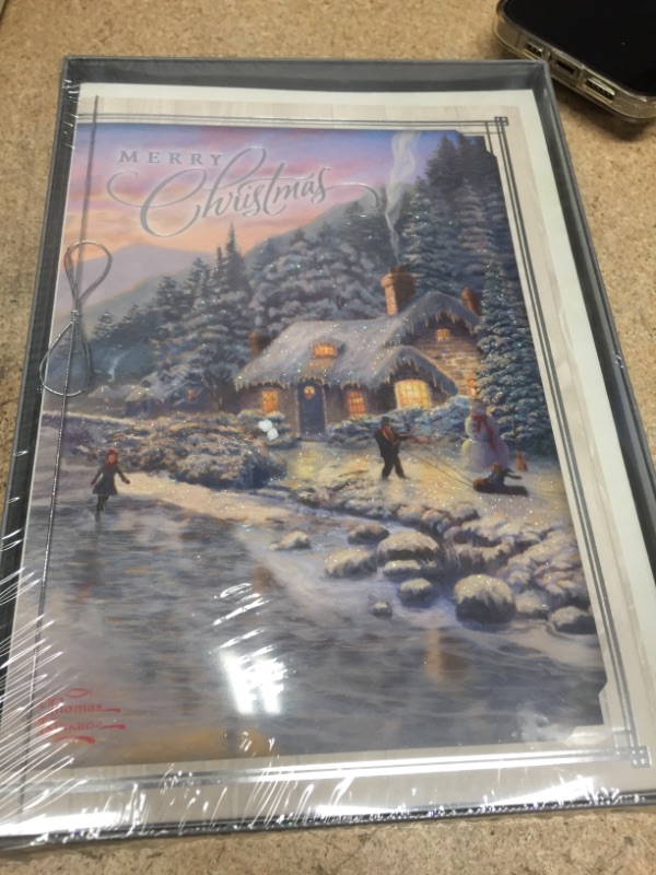 Photo 2 of (12 Cards and 13 Envelopes) Hallmark Thomas Kinkade Christmas Boxed Cards, Mountain Cottage
