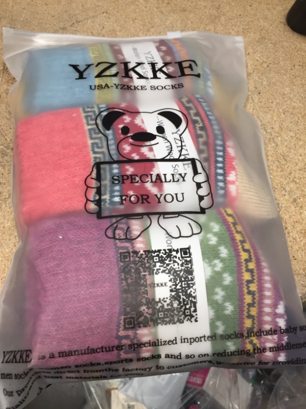 Photo 2 of 5 Pairs Wool Socks for Women Gifts Winter Warm Thick Knit Cabin Cozy Crew Socks
