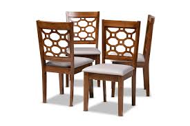 Photo 1 of **SIMILAR TO POST PHOTO**Peter Grey and Walnut Brown Fabric Dining Chair (Set of 4)
