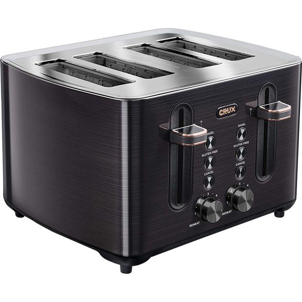 Photo 1 of CRUX (14807) 4 Slice Toaster Black Stainless Steels
