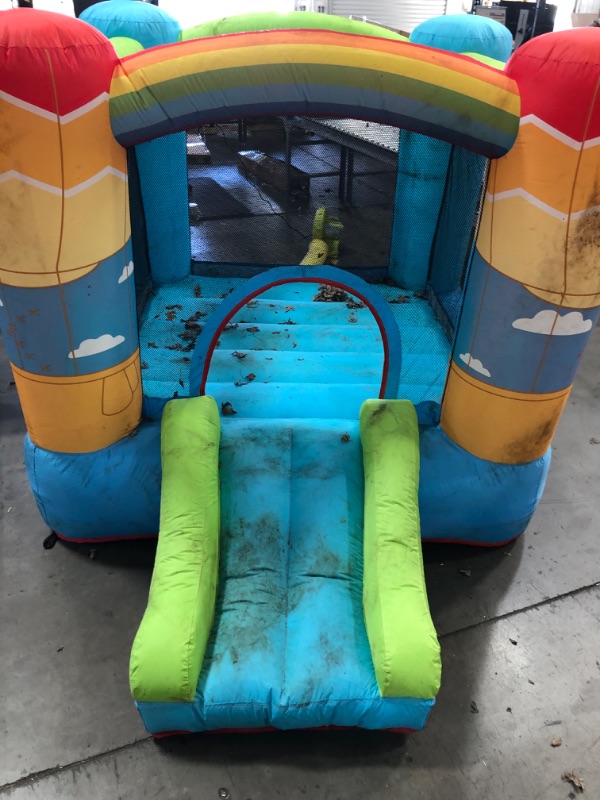 Photo 2 of **VERY DIRTY**Doctor Dolphin Inflatable Bouncy House - Bounce Castle for Kids Jumping Slide House with Air Blower (Hot Air Balloon & Rainbow Theme)
