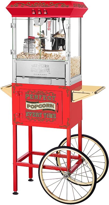 Photo 1 of Great Northern Popcorn 5995 10 oz. Perfect Popper Popcorn Machine with Cart - Red
