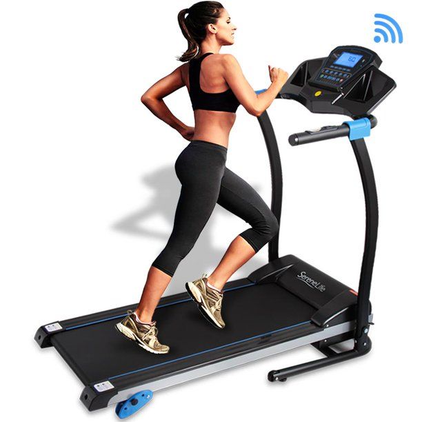 Photo 1 of SereneLife SLFTRD25 - Smart Treadmill with Downloadable App, Built-in MP3 Player & Stereo Speakers
