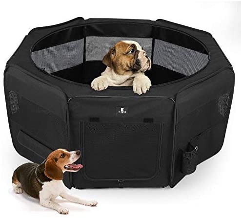 Photo 1 of X-ZONE PET Portable Foldable Pet Dog Cat Playpen Crates Kennel/Premium 600D Oxford Cloth,Removable Zipper Top, Indoor and Outdoor Use - medium