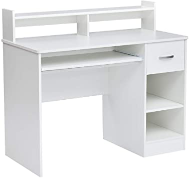 Photo 1 of ROCKPOINT Axess Computer Desk with Keyboard Tray , White
