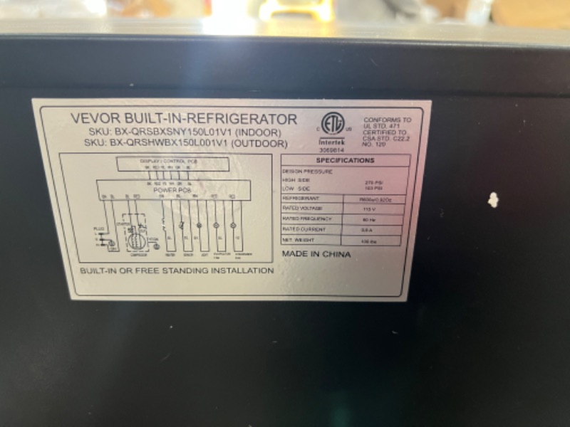 Photo 8 of ***PARTS ONLY*** 5.5 cu. ft. Outdoor Refrigerator Built-In Beverage Refrigerator with Freezer in Stainless Steel Door
minor dents see pictures 