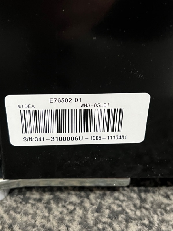 Photo 6 of Midea WHS-65LB1 Compact Single Reversible Door Refrigerator, 1.6 Cubic Feet(0.045 Cubic Meter), Black
 17.7 x 18.6 x 19.4" 