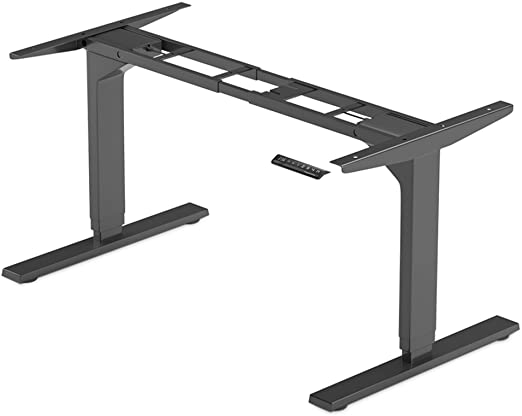 Photo 1 of Electric Standing Desk Frame Dual Motor. Adjustable Height and Width, 3 Stages Legs for sit Stand Home Office desks suites Tops from 48" to 73" FLT-02 Black
