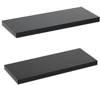 Photo 1 of AMADA HOMEFURNISHING Floating Shelves Black, Wall Shelf Deep L24xW9 Set of 2 for Living Room, Bedroom, Bathroom, Kitchen Storage, AMFS05

