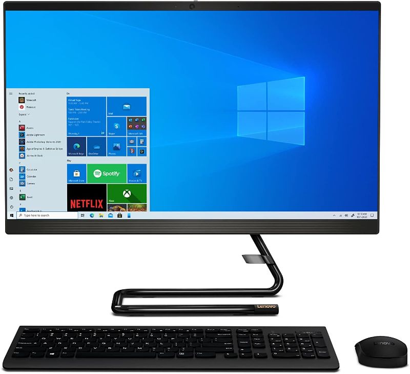 Photo 1 of Lenovo IdeaCentre AIO 3i 24" All-in-One Computer, Intel Core i5-10400T, FHD Display, 16GB RAM, 1TB HDD, 256GB SSD, DVD RW Drive, Windows 10
