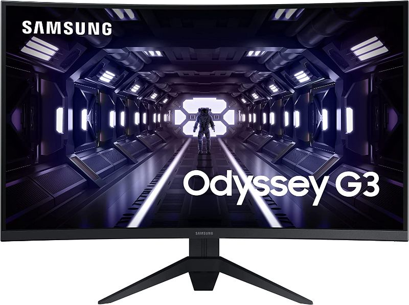 Photo 1 of SAMSUNG 32" Odyssey G3 Ultrawide Gaming Monitor, 1500R Curved Display, 165Hz, 5ms, AMD FreeSync Premium, Borderless Design, Eye Saver Mode, Black (LC32G35TFQNXZA)
