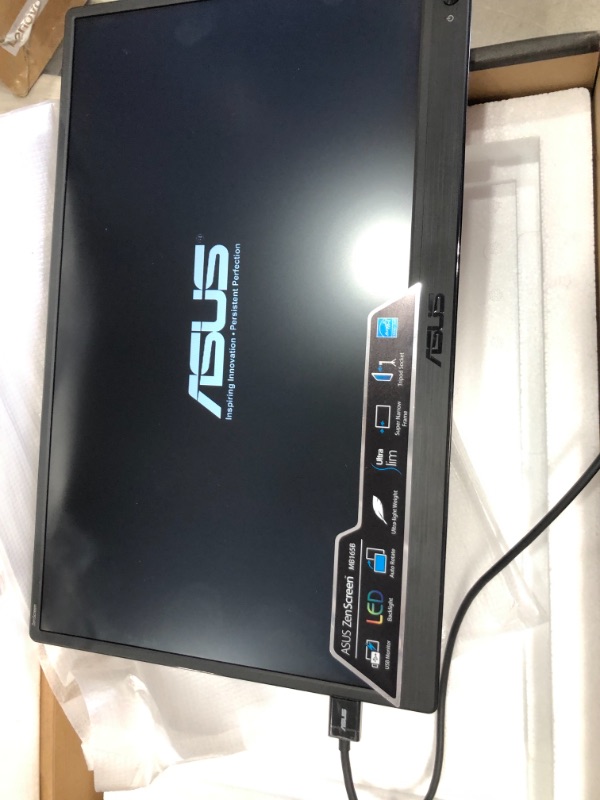 Photo 2 of ASUS ZenScreen 15.6” Portable USB Monitor (MB165B) - HD (1366 x 768), Narrow Bezel, Micro USB, USB-Powered, Tripod Mountable, Anti-Glare Surface, Protective Sleeve,Black
