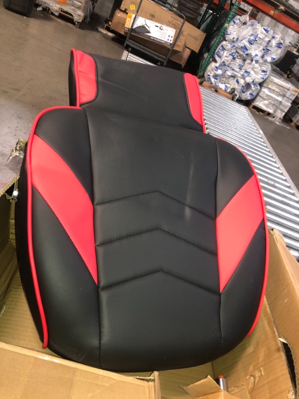 Photo 5 of *INCOMPLETE**DAMAGE SHOWN IN PICTURE*Respawn 110 Racing-Style Bonded Leather Gaming Chair, Red/Black