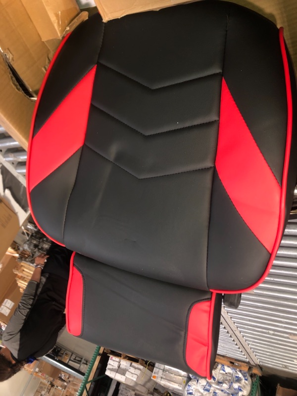 Photo 4 of *INCOMPLETE**DAMAGE SHOWN IN PICTURE*Respawn 110 Racing-Style Bonded Leather Gaming Chair, Red/Black