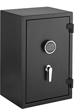 Photo 1 of Amazon Basics Fire Resistant Steel Security Safe with Electronic Keypad - Secure Documents, Jewelry, Money - 2.1 Cubic Feet, 16.93 x 25.98 x 13.8 inches, Black
