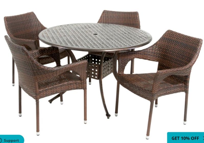 Photo 1 of ****INCOMPLETE SET, 3 CHAIRS ONLY*** Sonora Outdoor 5pcs Cast Aluminum Wicker Dining Set
