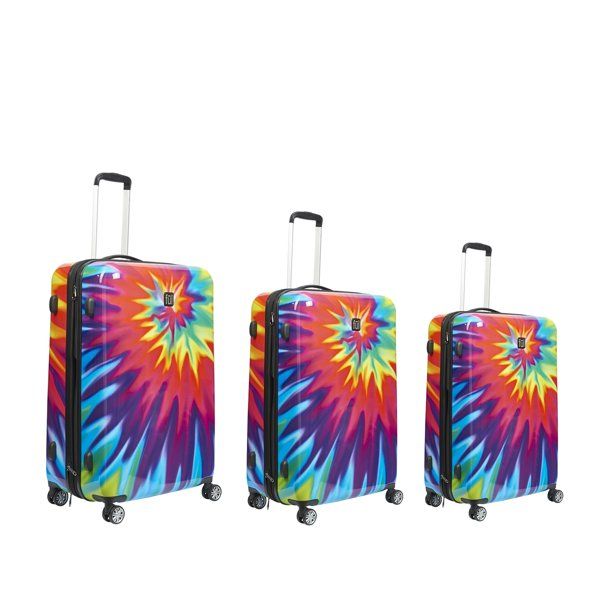 Photo 1 of ****INCOMPLETE, ONLY ONE SUITCASE**FUL Tie Dye Nested 3 Piece Luggage Set, Spinner Rolling Luggage Suitcases, 28in, 24in, and 20in Sizes, ABS Hard Cases, Pink
