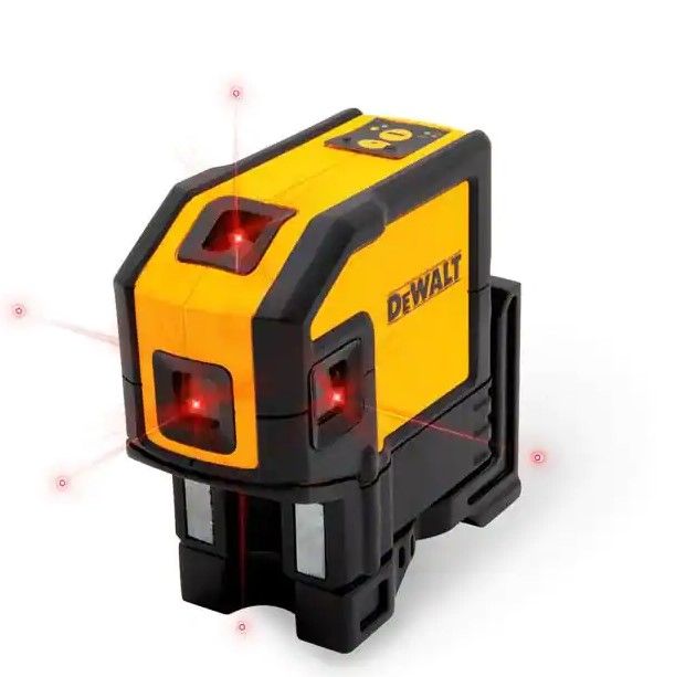 Photo 1 of ***UNABLE TO TEST*** 165 ft. Red Self-Leveling 5-Spot & Horizontal Line Laser Level with (3) AA Batteries & Case
