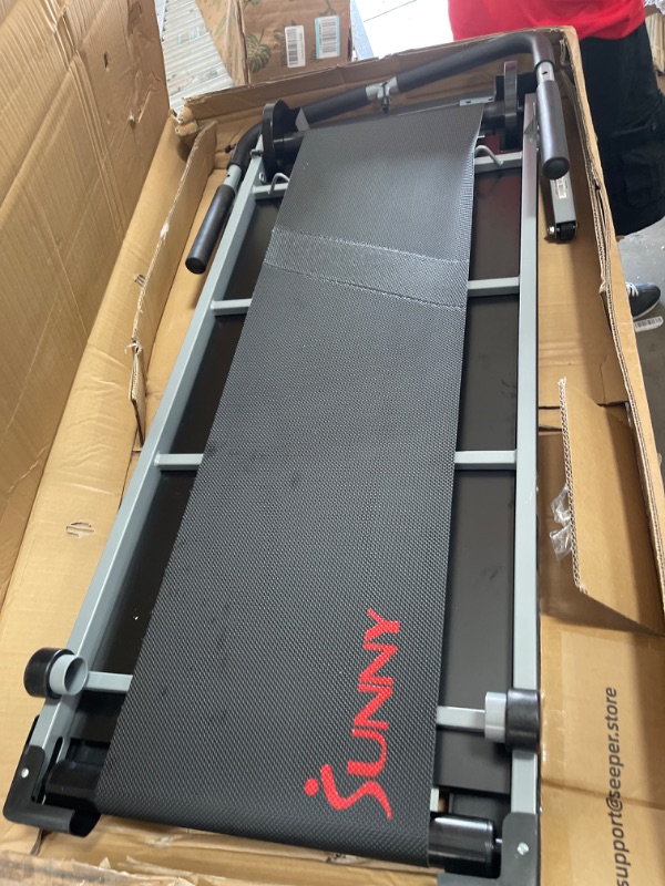 Photo 2 of ***INCOMPLETE*** Sunny Health & Fitness SF-T1407M Foldable Manual Walking Treadmill, Gray
