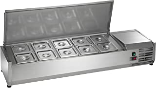Photo 1 of (MAJOR DENTS/DAMAGED CORNERS/SIDES/EDGES)
Arctic Air ACP55 55" Refrigerated Countertop Condiment Prep Station With 10 Pan Compartments, Stainless Steel, 115v