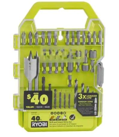 Photo 1 of 
RYOBI
Drill and Impact Drive Kit (40-Piece)