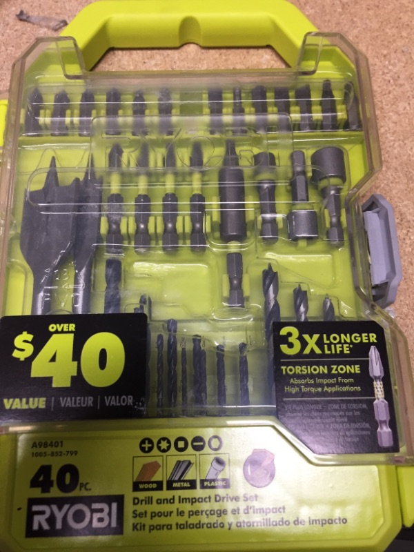 Photo 2 of 
RYOBI
Drill and Impact Drive Kit (40-Piece)