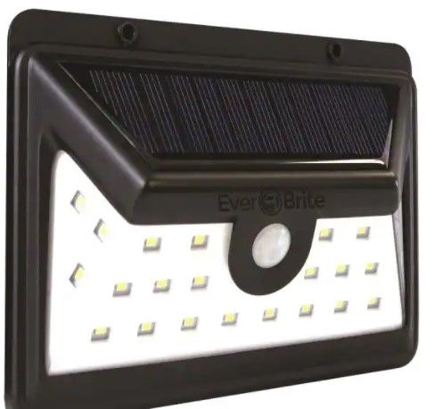 Photo 1 of Ever Brite
Black Motion Activated Outdoor Integrated LED Area Light with 24 White Solar Light