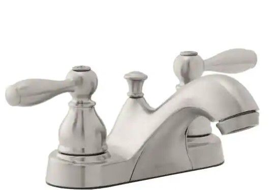 Photo 1 of 
Glacier Bay
Mandouri 4 in. Centerset 2-Handle Low-Arc Bathroom Faucet in Brushed Nickel