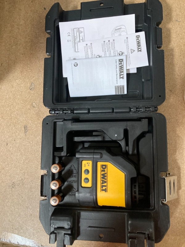 Photo 2 of DEWALT
165 ft. Green Self-Leveling Cross Line Laser Level with (3) AAA Batteries & Case