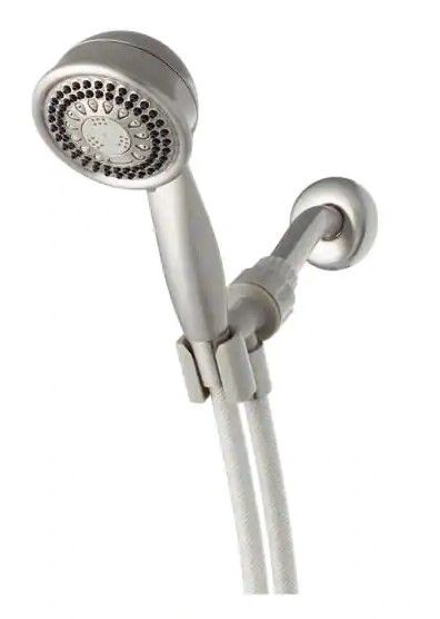 Photo 1 of 
Waterpik
5-Spray 3.5 in. Single Wall Mount 1.8 GPM Handheld Adjustable Shower Head in Brushed Nickel