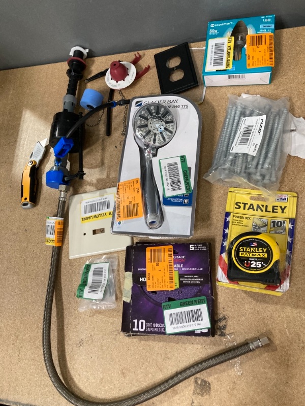 Photo 1 of **NON-REFUNDABLE** HOME DEPOT HOME IMPROVEMENT GOODS, ELECTRICAL  AND MISCELLANEOUS  BUNDLE; LIGHTBULBS, OUTLET COVERS, BATH ITEMS AND TOOLS 