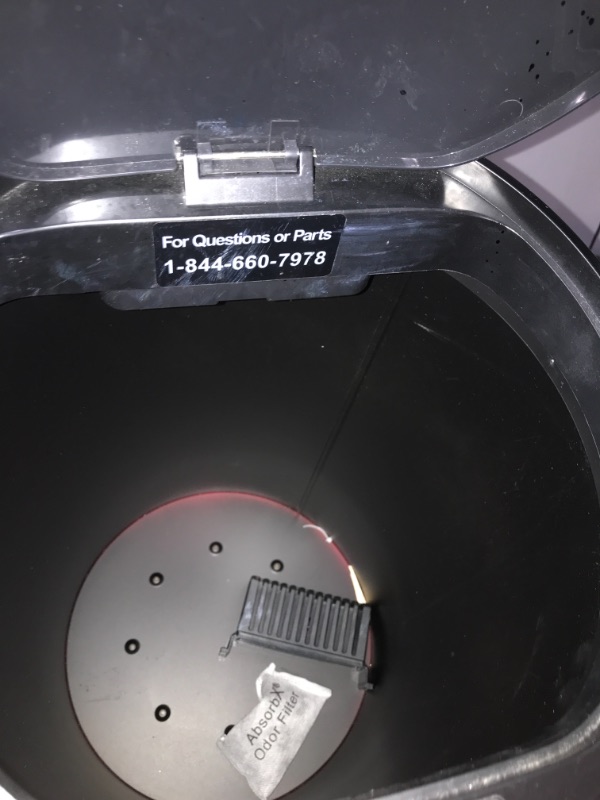 Photo 2 of *SENSOR DOESNT WORK* 8 Gallon Round Black Steel Sensor Trash Can with Deodorizer