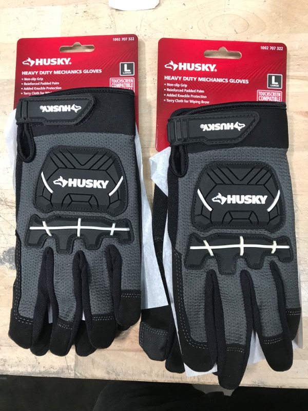 Photo 2 of Husky
Large Heavy Duty Mechanic Gloves
2 pairs!