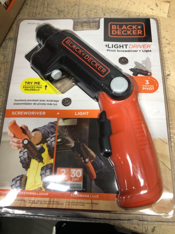 Photo 3 of 
BLACK+DECKER
4-Volt MAX Lithium-Ion Cordless 1/4 in. Electric Screwdriver with Pivoting Handle, Light and Charger