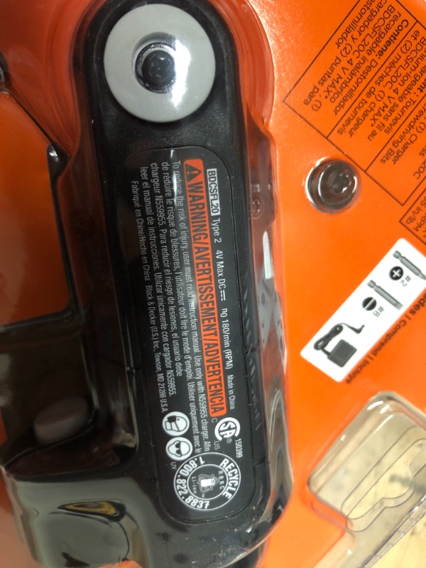Photo 2 of 
BLACK+DECKER
4-Volt MAX Lithium-Ion Cordless 1/4 in. Electric Screwdriver with Pivoting Handle, Light and Charger