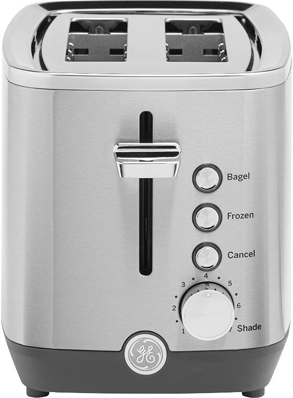 Photo 1 of GE Stainless Steel Toaster | 2 Slice | Extra Wide Slots | 7 Shade Options  | Countertop Kitchen Essentials | 850 Watts