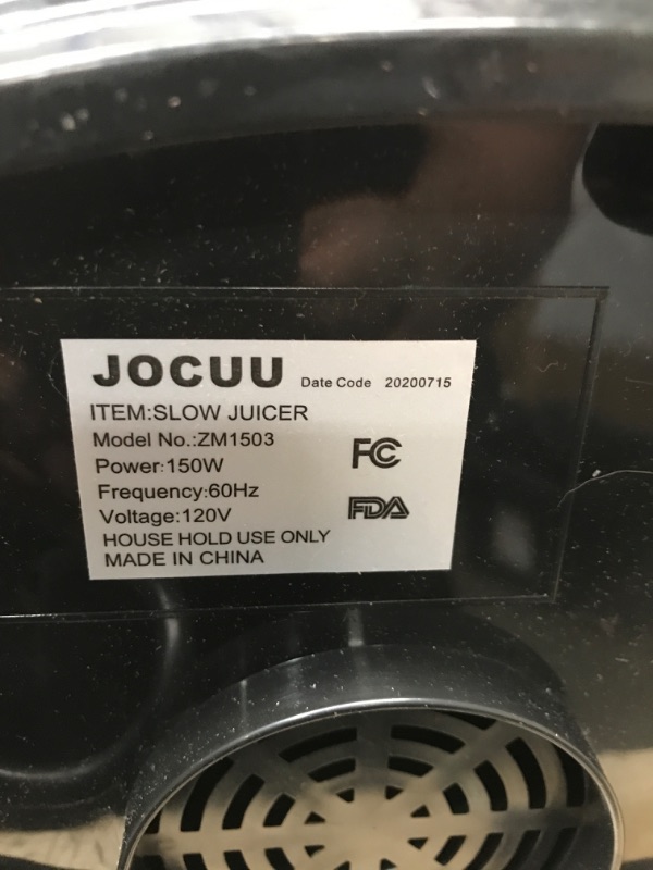 Photo 3 of Juicer Machines, Jocuu Slow Juicer Masticating Juicer with 2-Speed Modes, Cold Press Juicer Extractor Easy to Clean, Quiet Motor, Reverse Function,