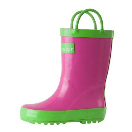 Photo 1 of Oakiwear Kids Rain Boots for Boys Girls Toddlers Children, Pink & Green
SIZE: 9T
