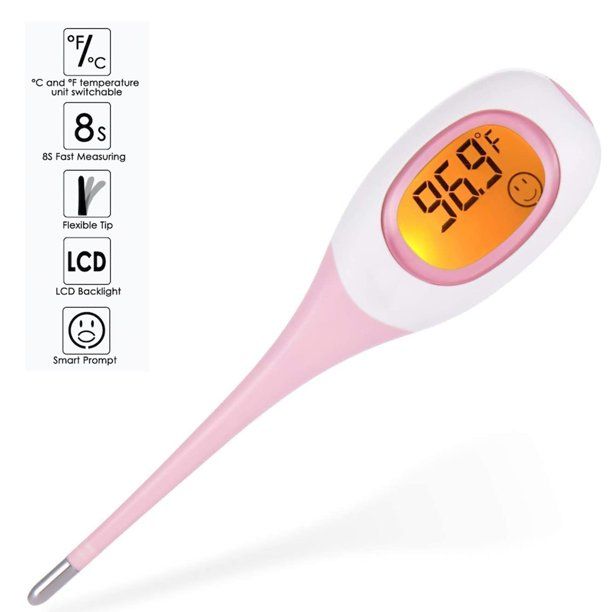 Photo 1 of 8 Seconds Fast Reading Oral Digital Thermometer for All Ages Pink
